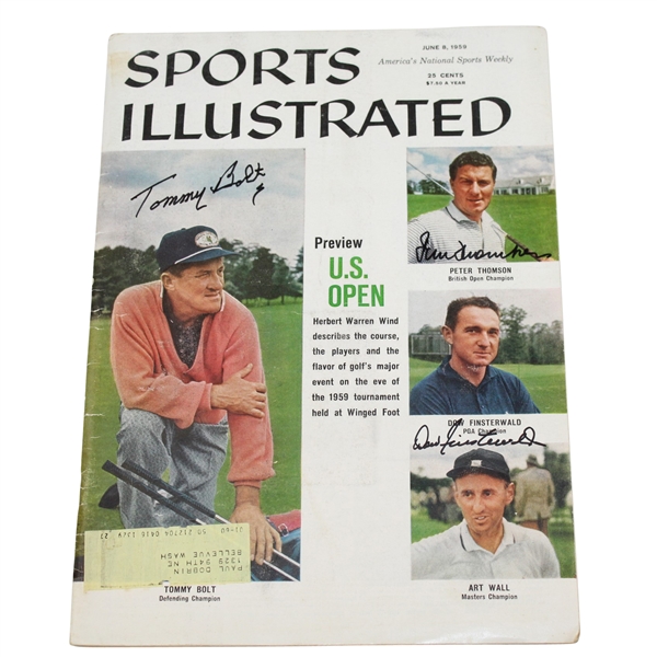 Tommy Bolt, Peter Thomson, & Dow Finsterwald Signed 1959 Sports Illustrated JSA ALOA
