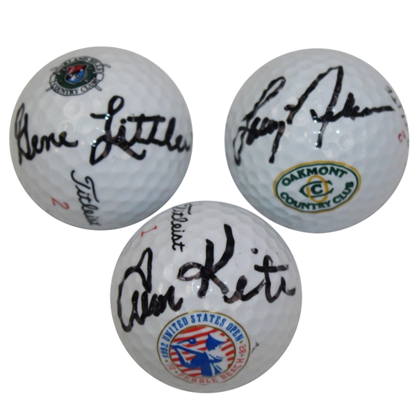 Gene Littler, Larry Nelson, and Tom Kite Signed US Open Logo Golf Balls JSA ALOA