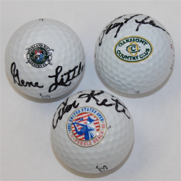 Gene Littler, Larry Nelson, and Tom Kite Signed US Open Logo Golf Balls JSA ALOA