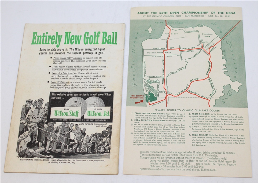 1955 US Open Lot: Jack Fleck Cut, Chairman Letter, Contestant Booklet, Golf Digest, others JSA ALOA