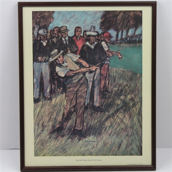 1966 Elldor 'Snead and Hogan play off 1954 Masters' Picture - Framed