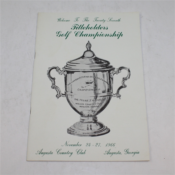 Women's Titleholders Golf Championship Programs at Augusta Country Club- 1962, 1965, 1966
