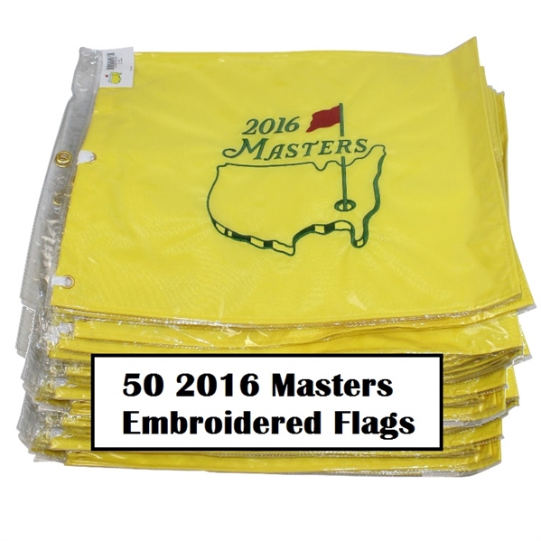 Lot of Fifty 2016 Masters Embroidered Flags - Danny Willet Winner