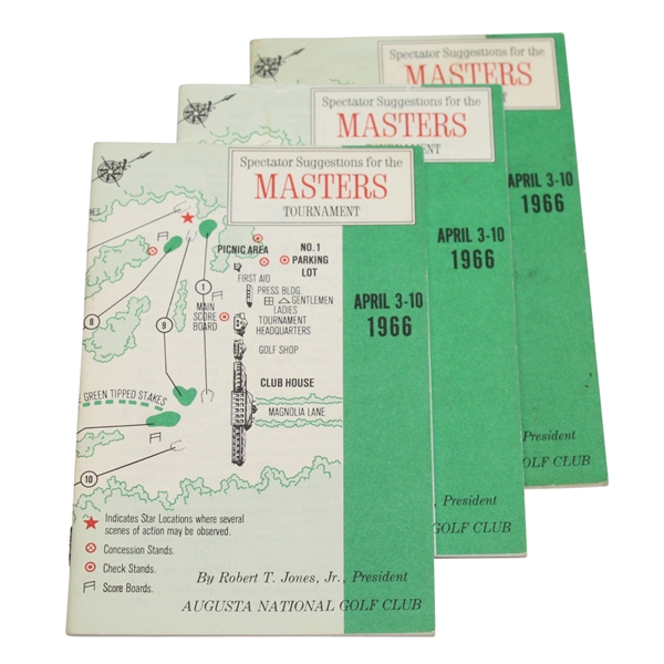 1966 Masters Spectators Guides- Jack Nicklaus Win