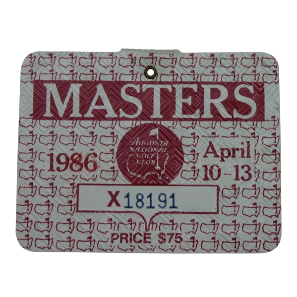 1986 Masters Series Badge- Jack Nicklaus Win