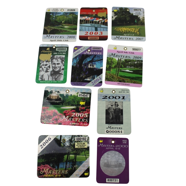 Masters Series Badges- 2000-2009- Multiple Woods and Mickelson Wins