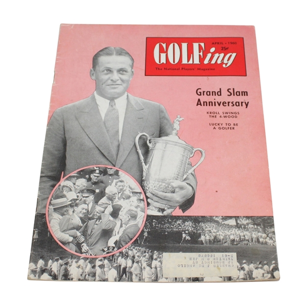 1960 Golfing Magazine- Bobby Jones on Cover-ROTH COLLECTION