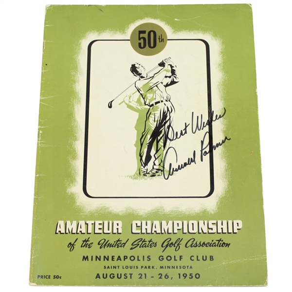 Arnold Palmer Signed 1950 US Amateur at Minneapolis Golf Club Program JSA ALOA