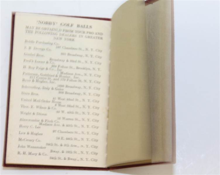 1919 Golf Score Record Booklet by United States Rubber Company