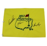 Palmer, Nicklaus, & Player Big Three Signed 2012 Masters Embroidered Flag JSA ALOA