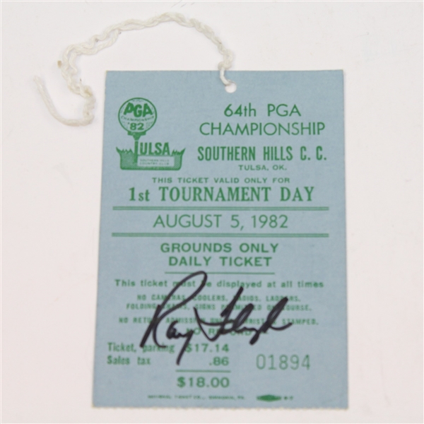 Ray Floyd Signed 1982 PGA Championship Ticket #01894 JSA ALOA