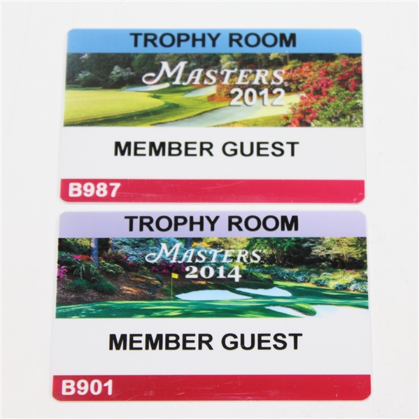 2012 & 2014 Masters Trophy Room Member Guest Badges - B987 & B901