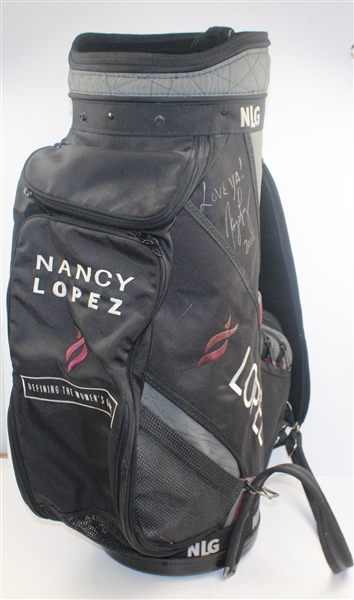Nancy Lopez's Signed Personal 1997 Tour Golf Bag & Her 1999 Office Depot Money Clip