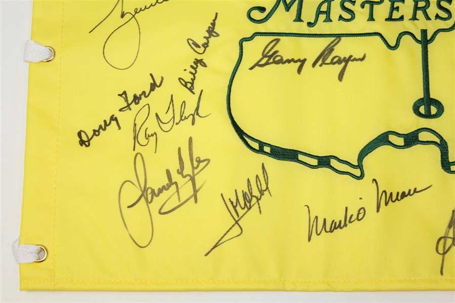 2013 Masters Champs Dinner Flag including Woods, Mickelson, and others JSA ALOA