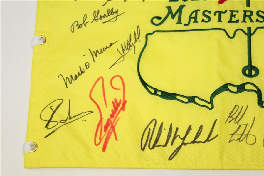 2015 Masters Champs Dinner Flag Signed by 20 Masters Champs JSA ALOA