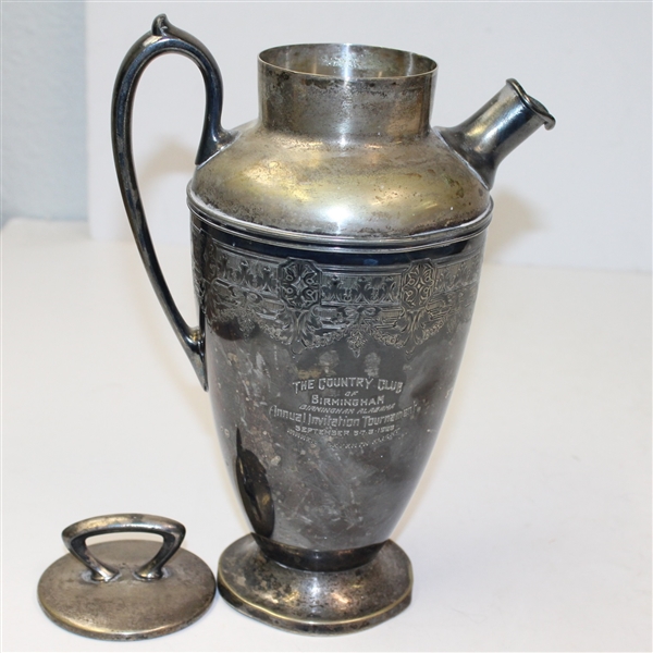 1923 Wallace Bros Silver Co. Country Club of Birmingham Invitational Tournament Trophy Pitcher- Dented- ROTH COLLECTION