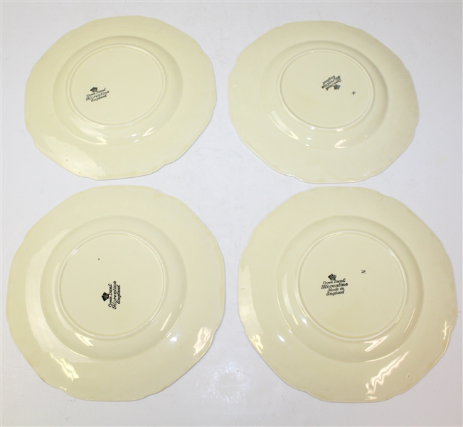 Four Golf Themed Crown Ducal Florentine Plates- ROTH COLLECTION