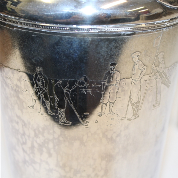 Silver Golf Themed Pitcher- Golf Ball Accent on Lid- ROTH COLLECTION