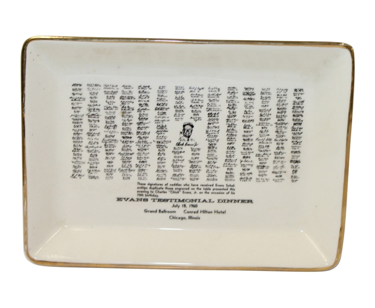 1960 Chick Evans Jr Testimonial Dinner Ash Tray- ROTH COLLECTION
