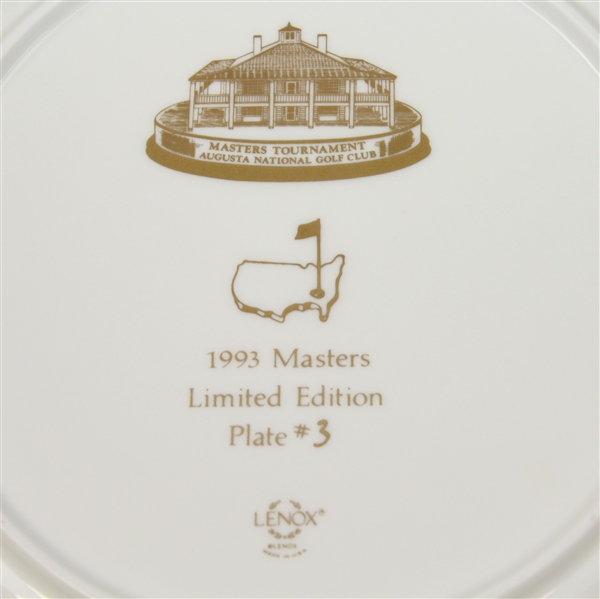 1993 Masters Lenox Limited Edition Member Plate #3 