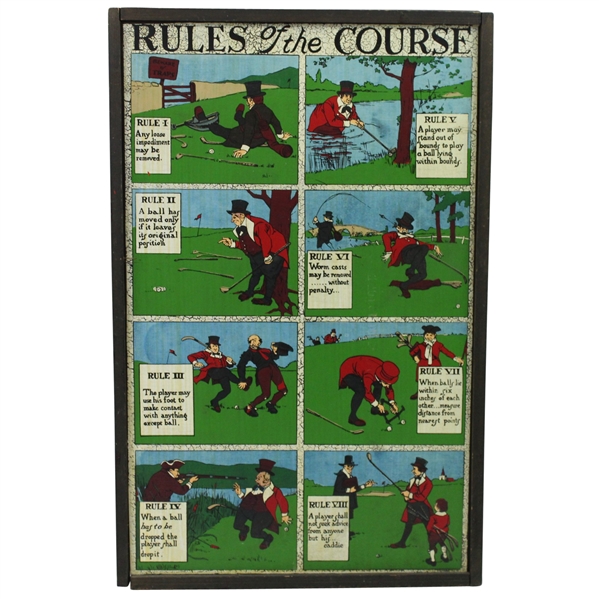 Crombie Rules of Golf Hand Painted Wooden Sign - Framed