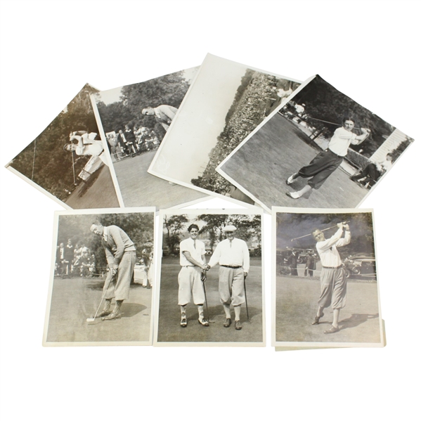 Lot of 7 Original Press Photos from 1930 US Amateur at Merion - Jones Completes Grand Slam