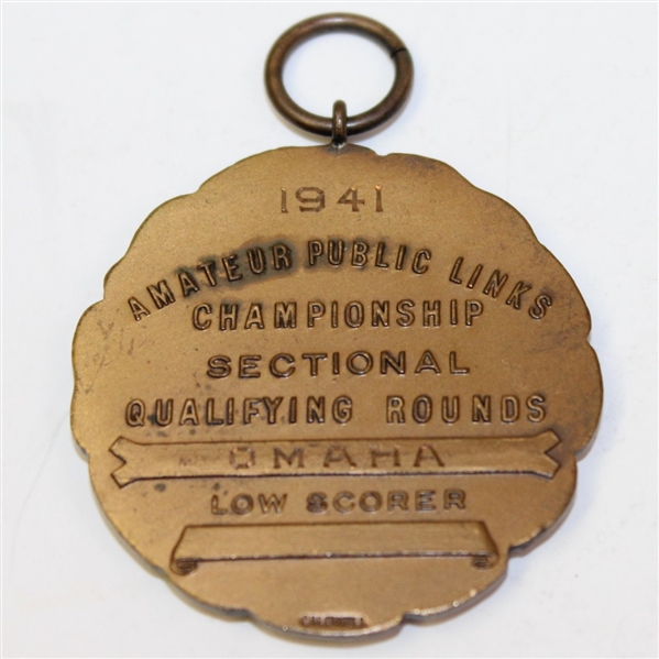 1941 Amateur Public Links Sectional Qualifying Rounds Low Scorer Medal - Omaha -ROBERT SOMMERS COLLECTION
