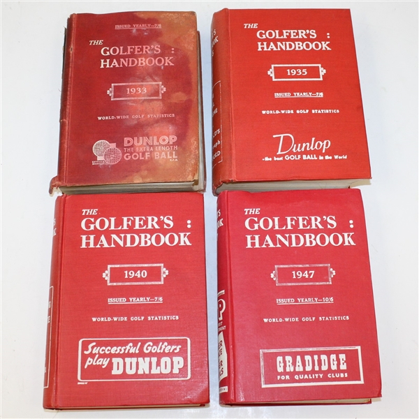 Set of 7 The Golfer's Handbook - 1933, 1935, 1940, 1947, 1955, 1963, & 1966 -ROBERT SOMMERS COLLECTION