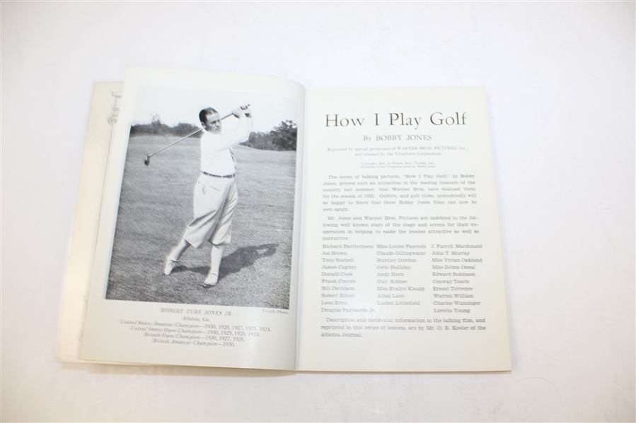 1932 Spalding Golf Guide How I Play Golf by Bobby Jones - Laminated Cover -ROBERT SOMMERS COLLECTION