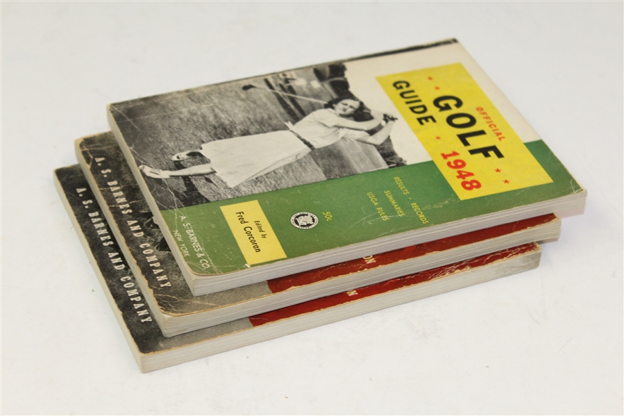 Three 'Official Golf Guides' with Results, Records, Summaries, & Rules - 1947(x2) & 1948 -ROBERT SOMMERS COLLECTION