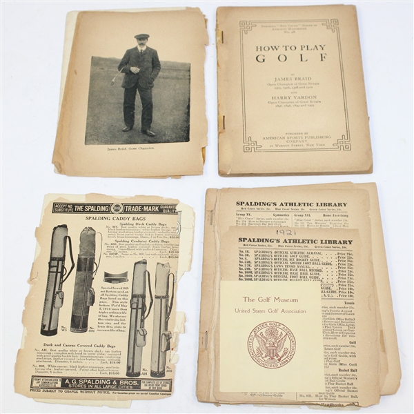 Lot of Three 1920's Spalding Golf Guides - 1921, 1924, & 1924(Hard Bound) -ROBERT SOMMERS COLLECTION