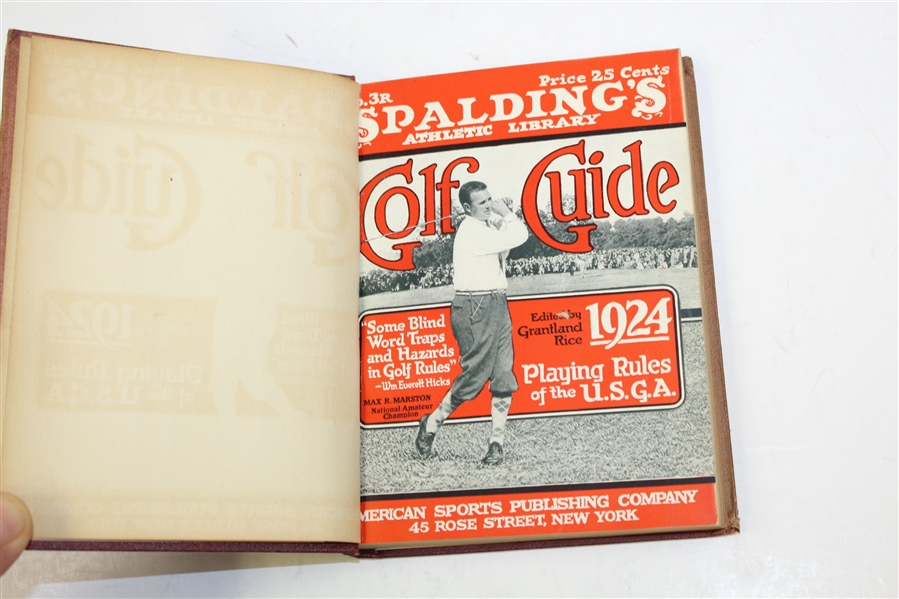 Lot of Three 1920's Spalding Golf Guides - 1921, 1924, & 1924(Hard Bound) -ROBERT SOMMERS COLLECTION