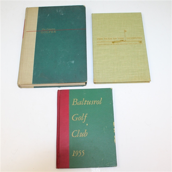 3 Books with Robert Sommers Book Plates - Baltusrol, Year of the Diamond, & The Complete Golfer -ROBERT SOMMERS COLLECTION