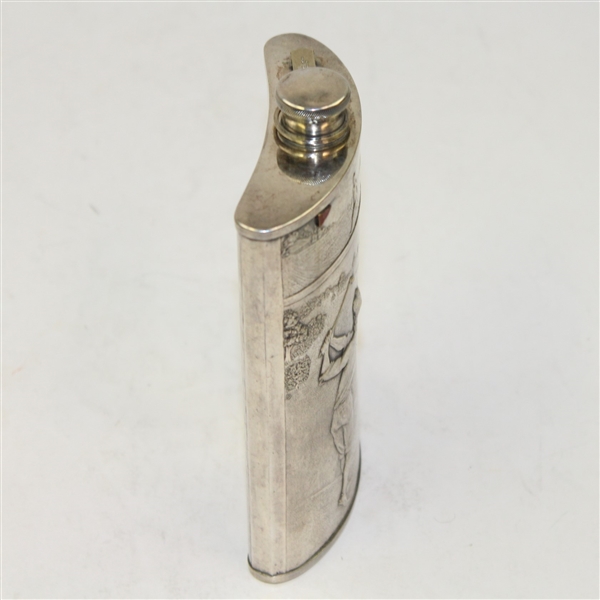 Vintage Evans Silver Nickel Golf Flask c.1920 - R. WAYNE PERKINS COLLECTION