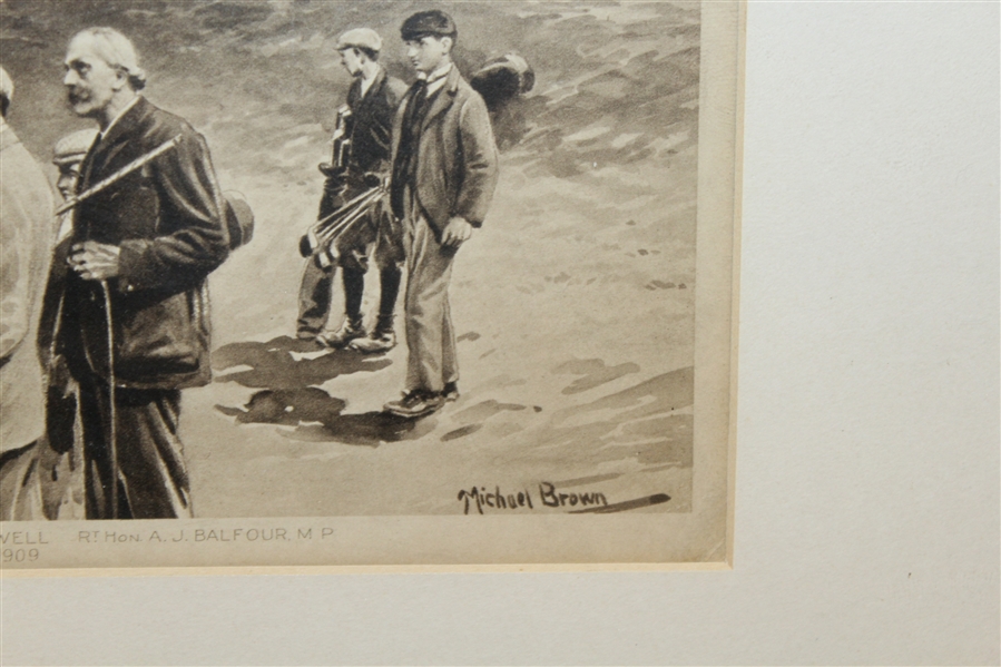 'North Berwick Links 'Perfection Bunker' with Sayers, Balfour, Maxwell, & Laidlay - Framed -ROBERT SOMMERS COLLECTION