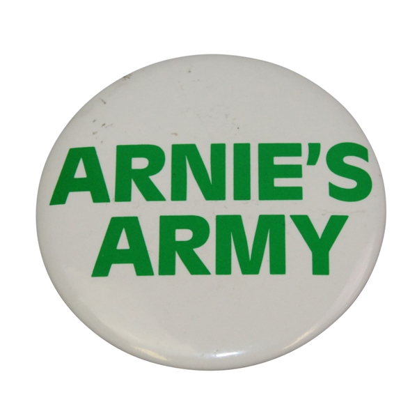 Vintage Large 'Arnie's Army' Golf Pin - 3 1/2 Diameter