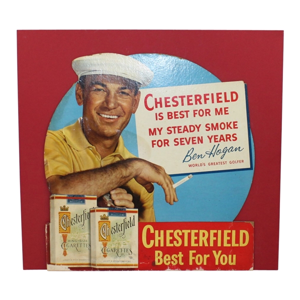 Vintage Ben Hogan Chesterfield Cigarette Advertising Sign