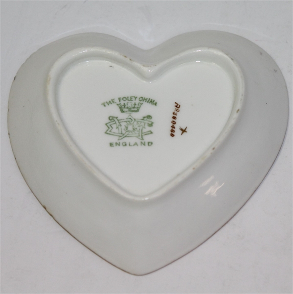 Golf Themed The Foley English Ceramic Small Heart-Shaped Dish