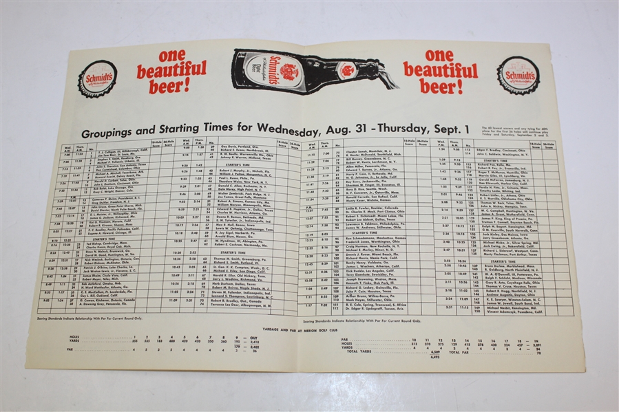 1966 US Amateur Championship at Merion GC Program with Pairing Sheet