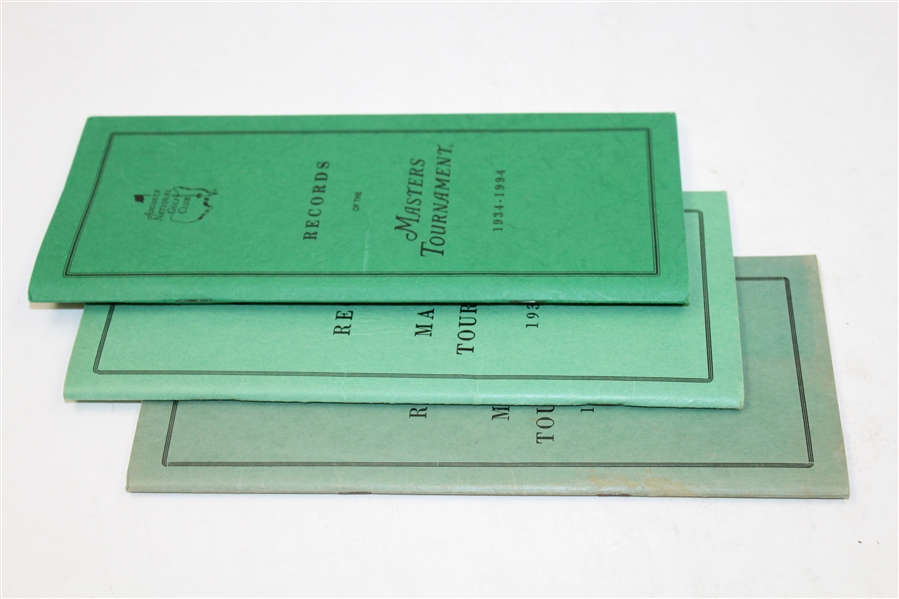 Official 1961, 1974, & 1994 Records of the Masters Tournament Booklets