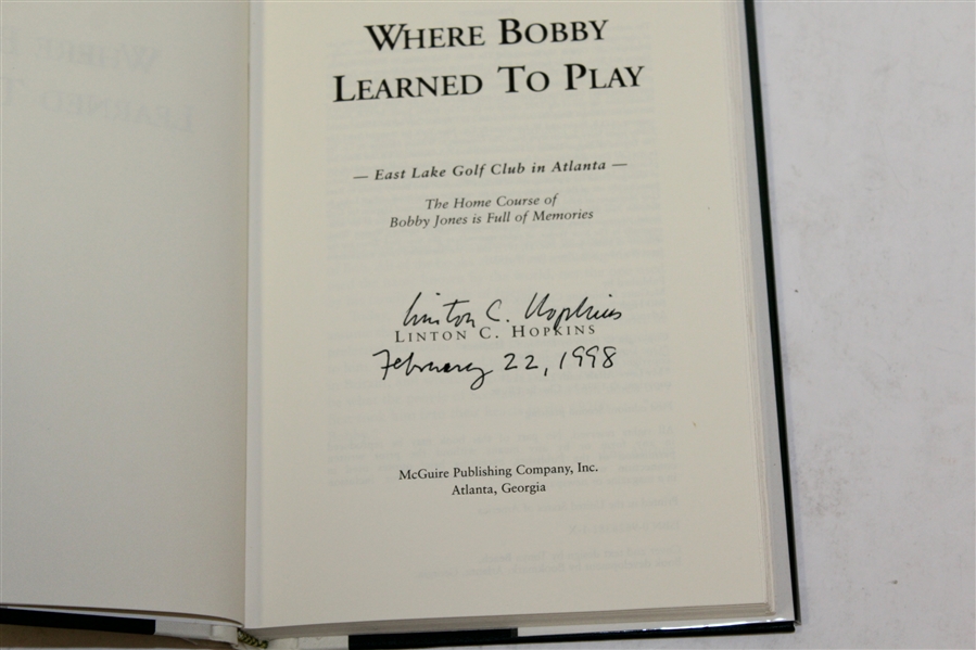 'Where Bobby Learned to Play - East Lake' Book & Guest Rules Pamphlet - Author Signed