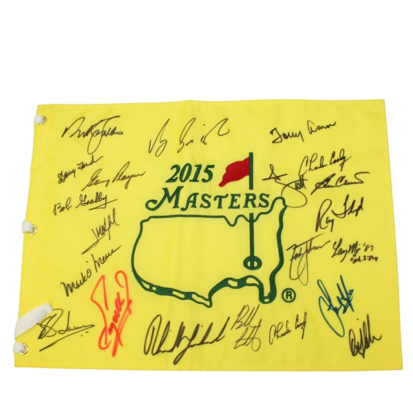 2015 Masters Champs Flag Signed 20 Champions! JSA ALOA