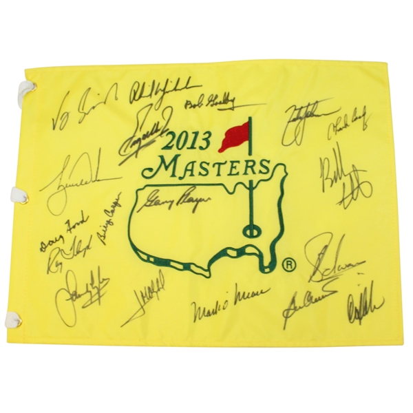 2013 Masters Champs Flag Signed by Woods, Mickelson, Player, and others JSA ALOA