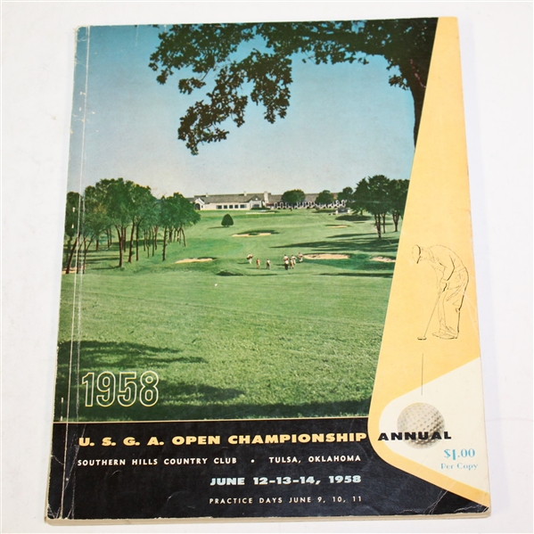 1958 US Open at Southern Hills Program - Tommy Bolt Winner