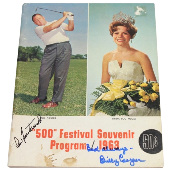 1963 500 Festival Program Signed by Champ Dow Finsterwald and Billy Casper JSA ALOA