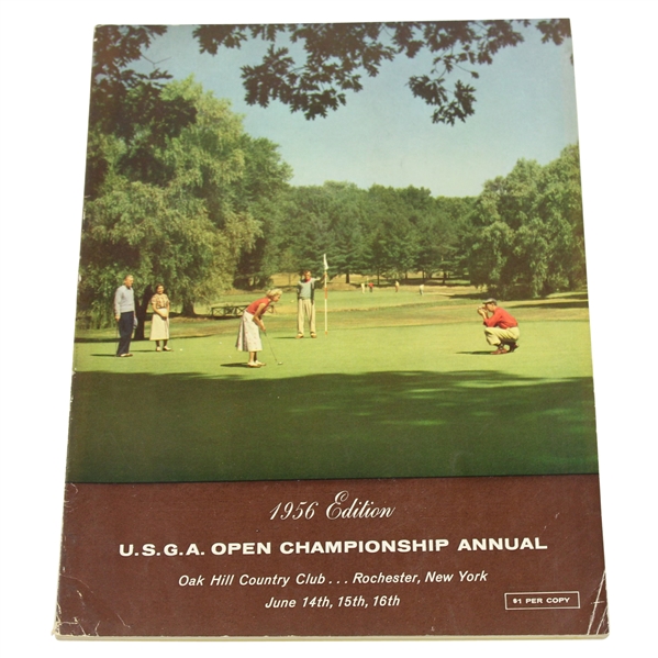 1956 US Open at Oak Hill CC Program - Cary Middlecoff Winner