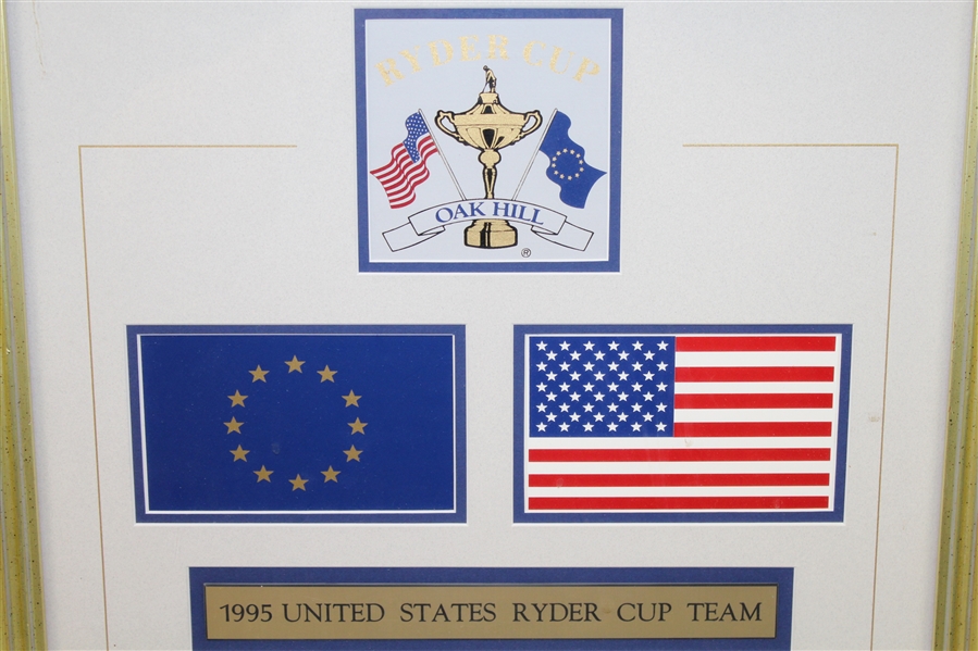 1995 Ryder Cup at Oak Hill GC USA Team Gift Framed Photograph with Logo of Matches