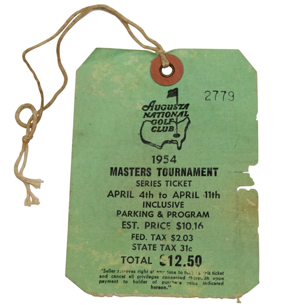 1954 Masters Tournament Series Badge #2779 - Sam Snead Winner