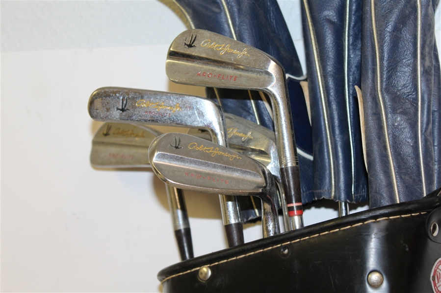 Spalding Kro-Flite Robert T Jones, Jr. Irons, Putter, and Woods with Golf Bag