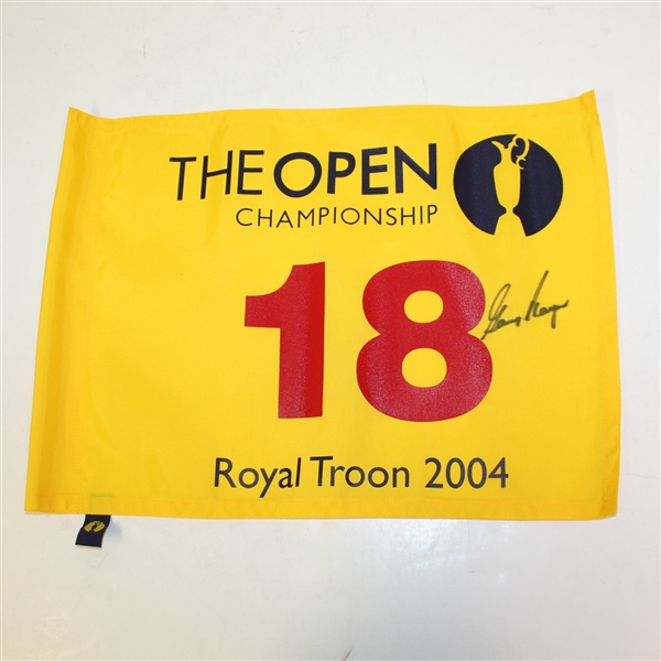 Gary Player Signed 2004 Open Championship at Royal Troon Flag JSA ALOA